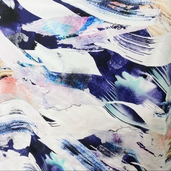 Athleta Vivid Tankini Top sz XS * Side Tie Strappy Shelf Bra Swimsuit Swim Blue - Picture 7 of 9